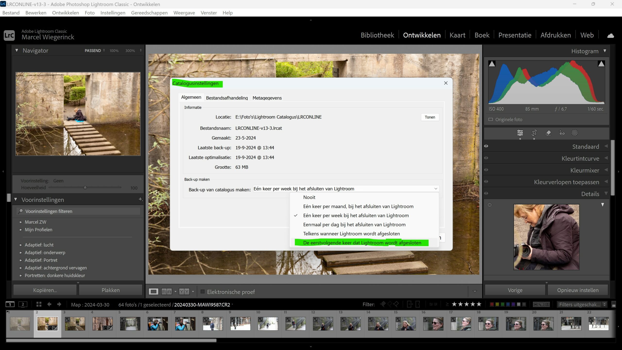 Handmatige Back-up maken van een Lightroom Catalogus